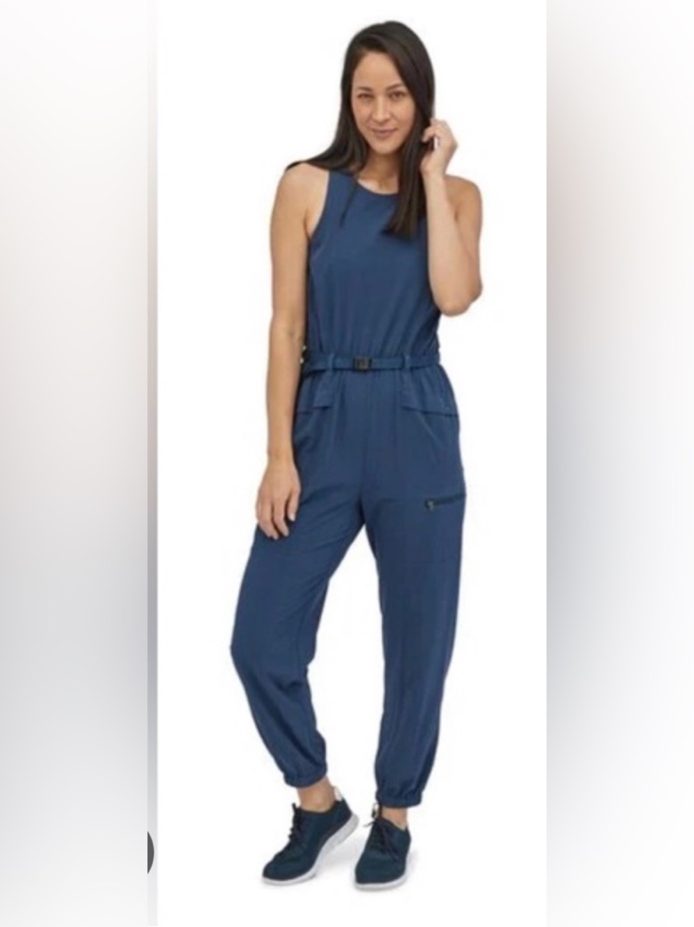 Patagonia Fleetwith Belted Jumpsuit Tidepool Blue Size Small